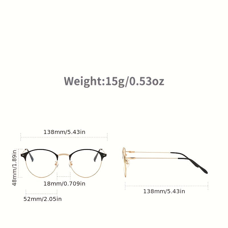 Men's Vintage Metal Round Frame Glasses