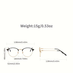 Men's Vintage Metal Round Frame Glasses