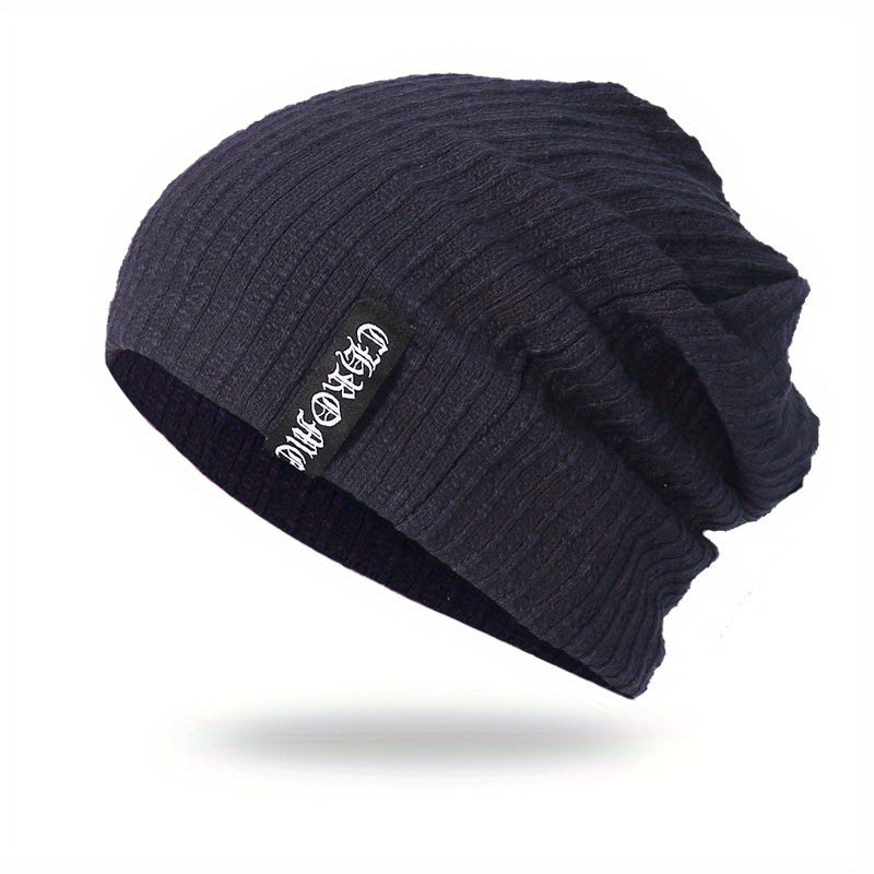 Striped Double Layer Unisex Beanie Hat Warm Skull Cap