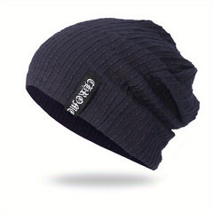 Striped Double Layer Unisex Beanie Hat Warm Skull Cap