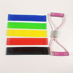 8 Shaped Resistance Bands Set for Fitness Training Yoga Pilates