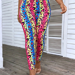 Plus Ombre Leopard Print High Rise Skinny Leggings
