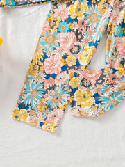 Girl's 2-Piece Floral Pajama Set Long Sleeve Top & Pants Loungewear