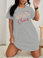 Christmas Lounge Dress Leopard Print Nightdress
