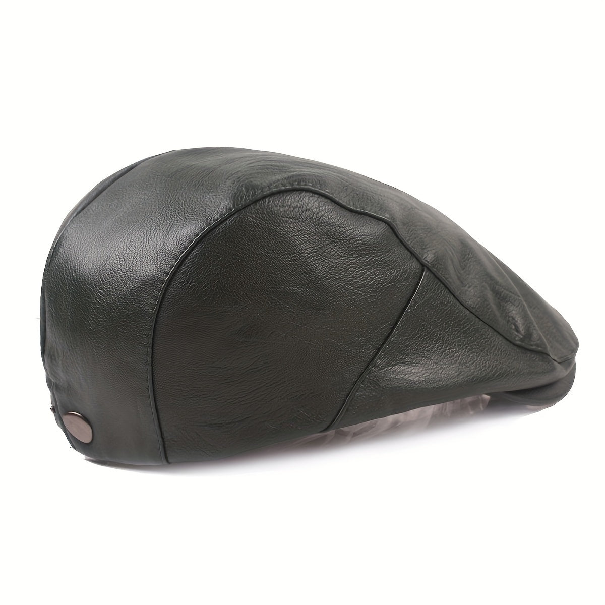 Leather Beret Hat Vintage Flat Caps Solid Cap