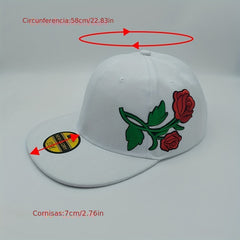 Rose Flower Embroidered Baseball Cap Men Women