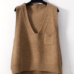 Women's V Neck Sweater Vest for Fall & Winter