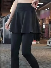 Stylish Activewear Skort with Leggings Quick Drying High Waisted Hip Lifting