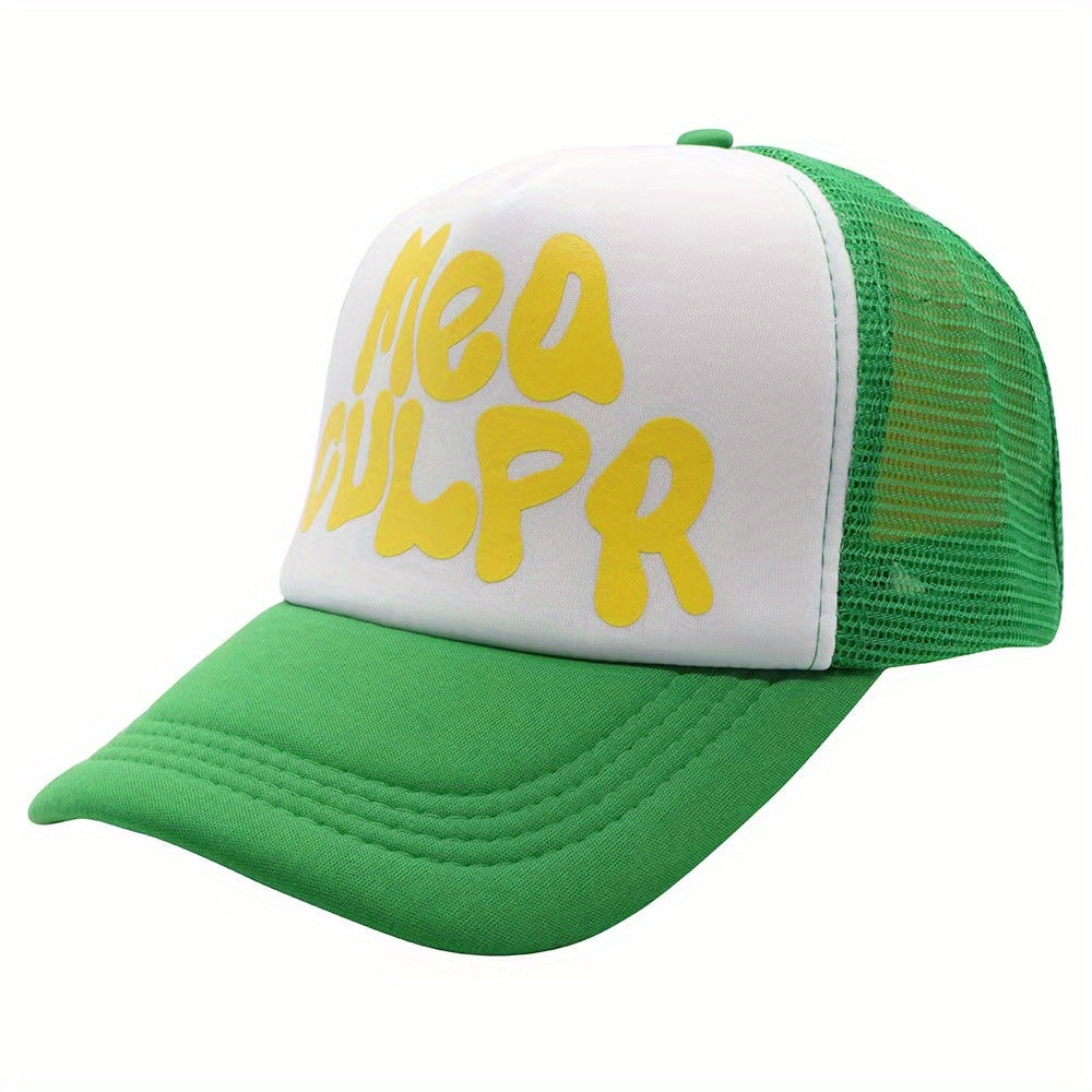 Hip Hop Letter Print Mesh Baseball Cap Trucker Cap
