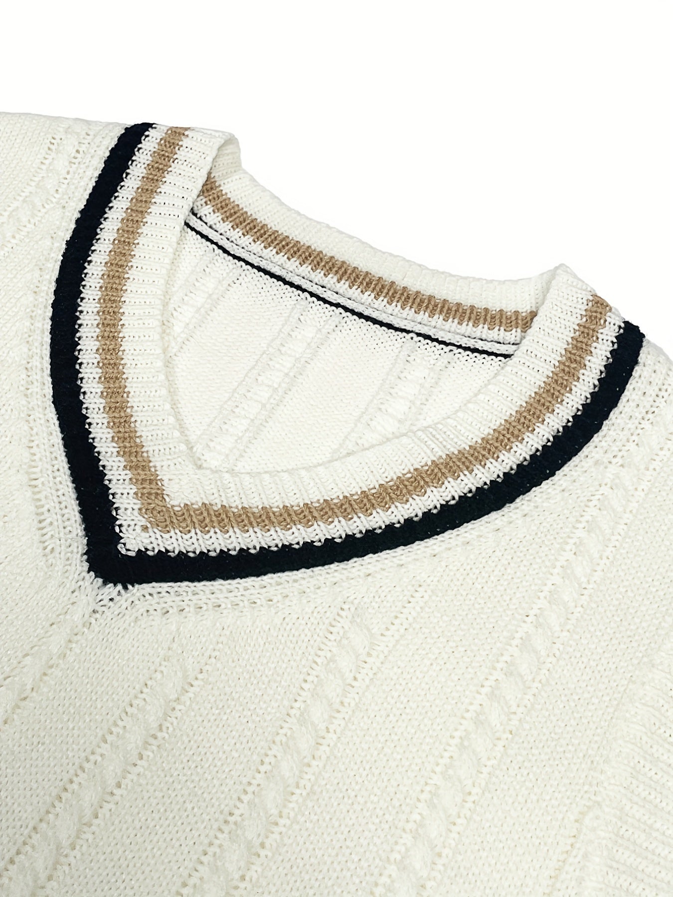 Preppy V-Neck Vest for Men Vintage Style Fall Winter