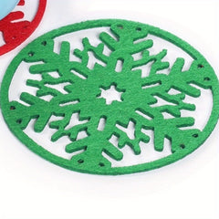 Snowflake Christmas Coaster Felt Non-woven Heat insulating Coaster