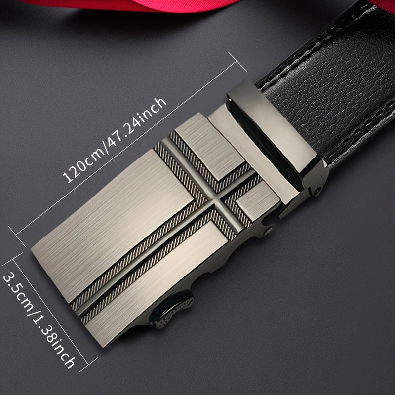 Men's PU Leather Auto Buckle Belt for Business