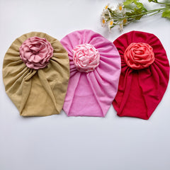 Baby Girls Flower Decor Turban Soft Hair Wrap Headband