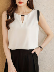 Colorblock Tank Top Crew Neck Sleeveless