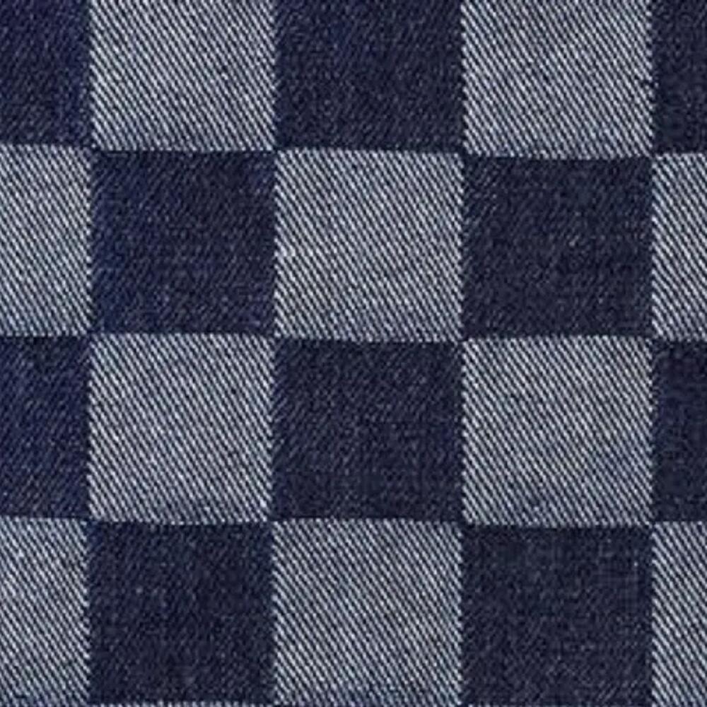 1yard Plaid Jacquard Washed Denim Fabric Checkerboard Coat DIY