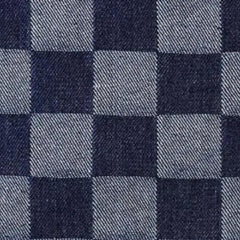 1yard Plaid Jacquard Washed Denim Fabric Checkerboard Coat DIY