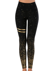 Stretch Tummy Control Yoga Leggings with Starry Sky Print