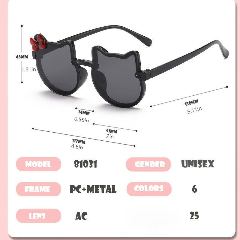 Girls Cat Bow Sunglasses UV Protection Sunshade Glasses
