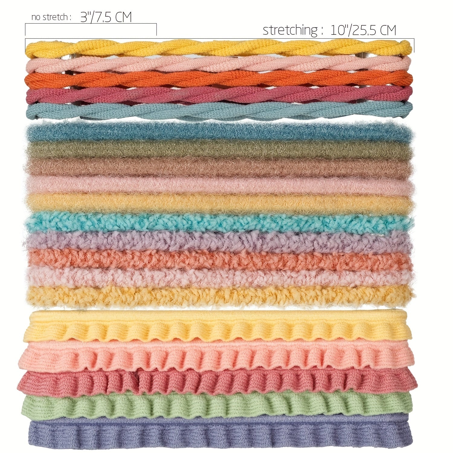 40pcs Sweet Hair Tie Braided Hair Ring Ruffles Hair Ring Soft Bracelet