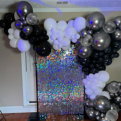 Silver Balloon Garland Kit 187pcs for Wedding Birthday Halloween Party Decor