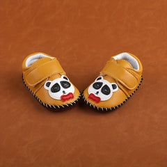 Baby Boys Panda Print Leather Shoes Non-slip Soft Crib Shoes