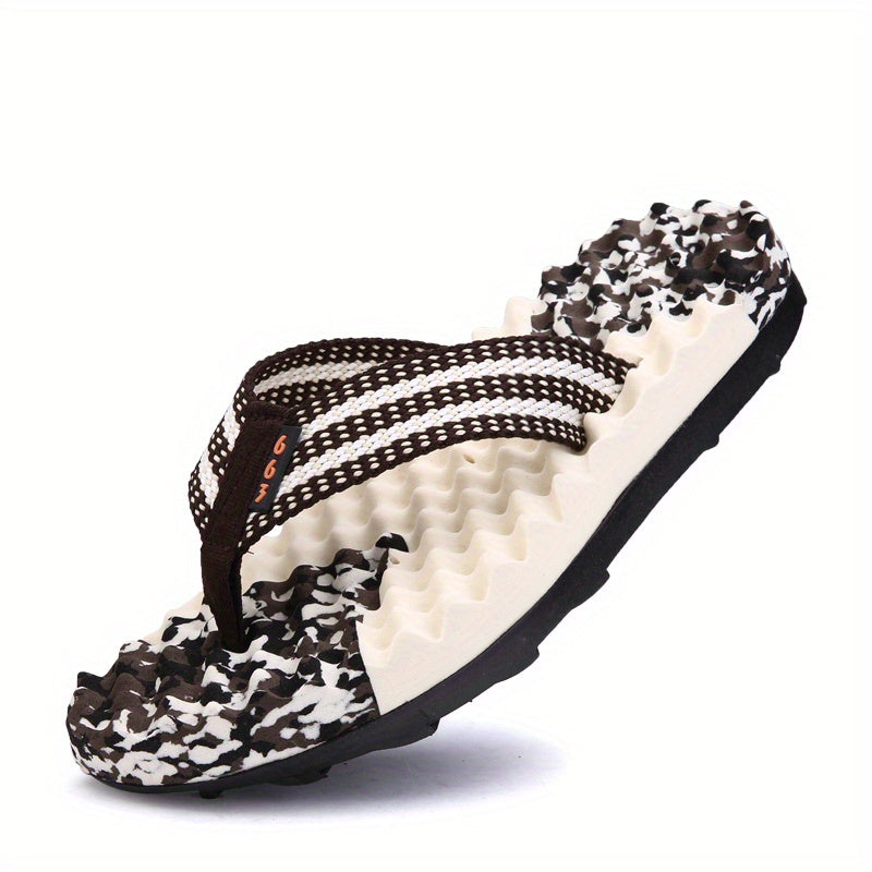 Men's Camo Massage Flip Flops Non Slip Thong Sandals