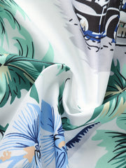 Tropical Tree & Flower Print Hawaiian Shirt