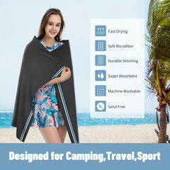 Quick Drying Beach Towel Soft Portable Absorbent Travel Swimming Yoga Camping