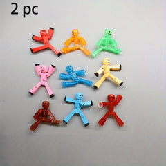 2pcs Colorful Robot Suction Cup Toys Stretchable Figurines