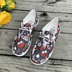 Christmas Print Low Top Walking Shoes Lightweight Non slip Casual Shoes