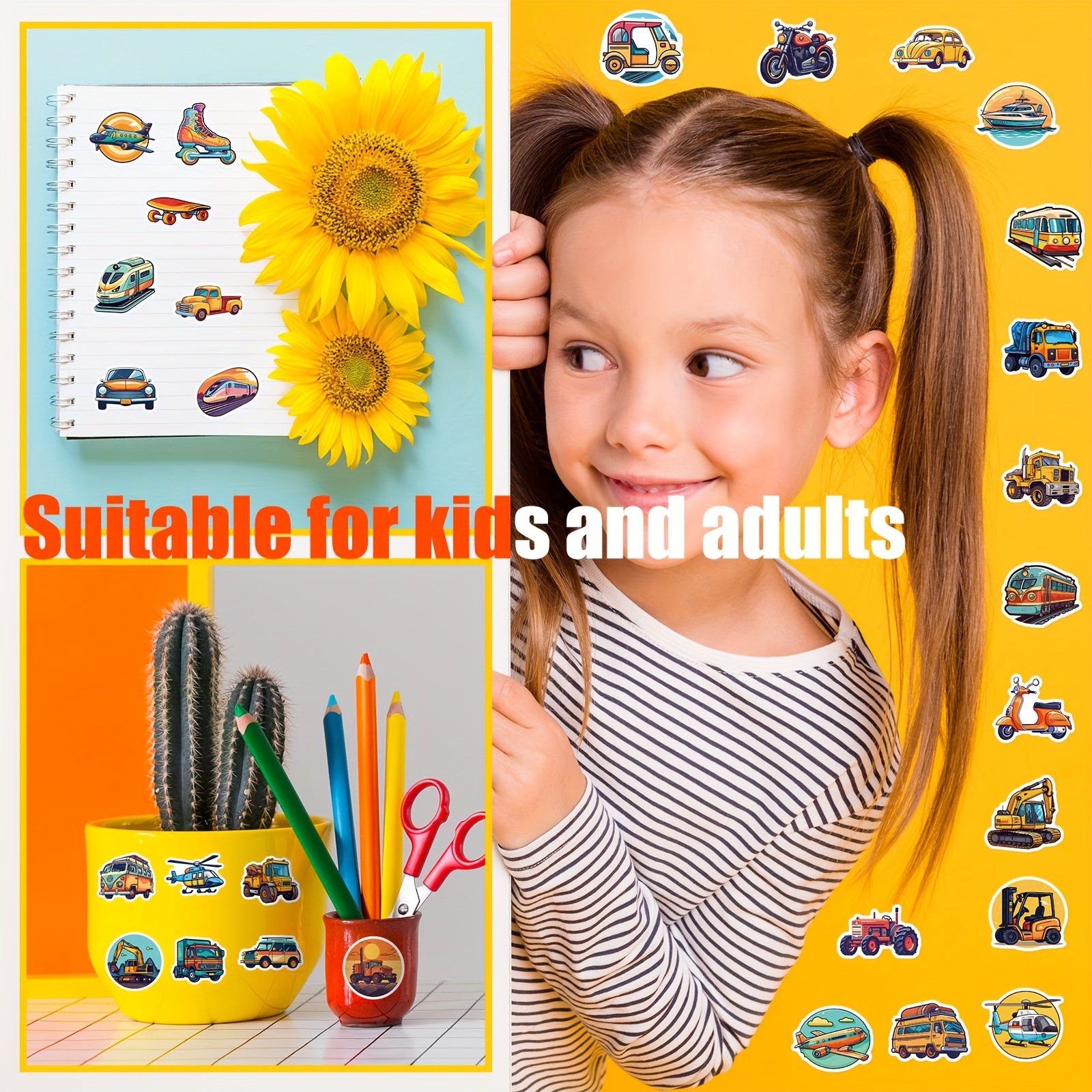 100pcs Excavator Building Blocks Creative Stickers