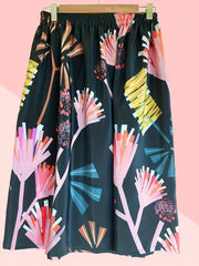 Women's Graphic Print Midi Skirt Elastic Waist