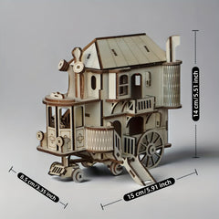 3D Wooden Puzzle Snail RV Mobile Castle Model