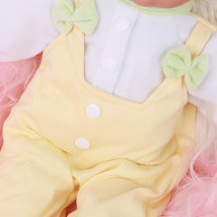 FUBCGS 16 Inch Realistic Reborn Baby Doll Soft Vinyl Body Pink Outfit Bow