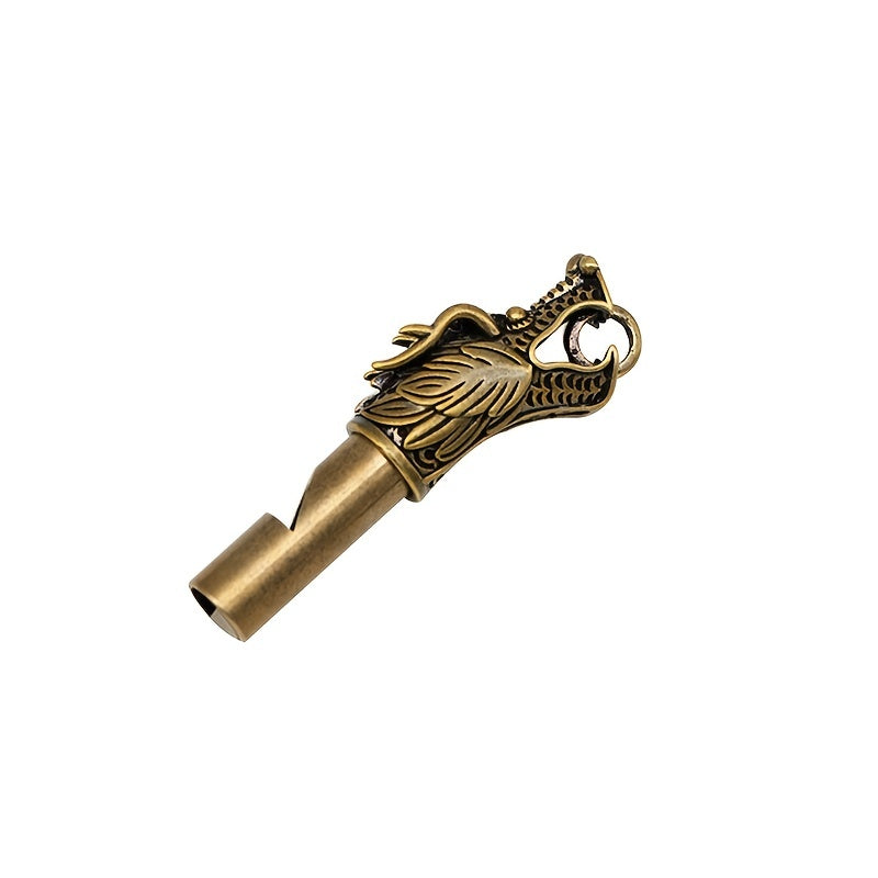 Pure Brass Whistle Keychain Outdoor Survival Tool
