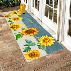 Sunflower Pattern Area Rug Non-Slip Long Carpet for Home Decor