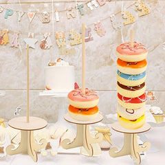 Wooden Donut Stand Cake Holder Party Decorations