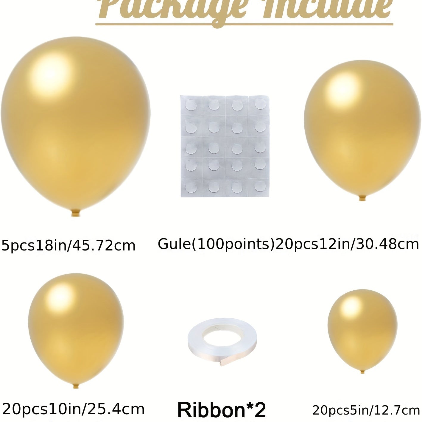 68pcs Golden Balloons Garland Arch Kit 12-72 cm Sizes