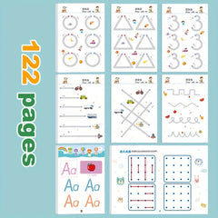 122 Pages Reusable Magic Practice Copybook Set - Pen Control Training