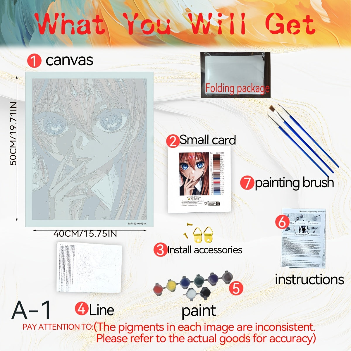 DIY Digital Painting Kit Inspirational Girl Gesture Don't Worry You're Awesome