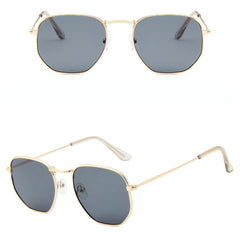Square Vintage Sunglasses Men Women Sun Glasses Female Metal Lens
