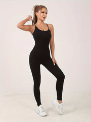 Quick Dry Round Neck Sports Cami Jumpsuit