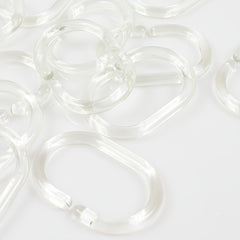 Clear Plastic Shower Curtain Rings Hooks - Set of 12