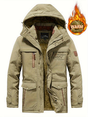 Men's Zipper Fleece Hooded Jackets Winter Warm Hoodies