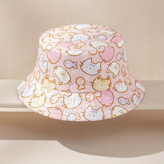 Kids' Warm Cat Pattern Bucket Hat