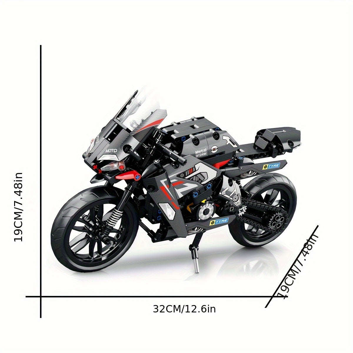 500 PCS Science & Tech Building Blocks Motorcycle Assembly Toy