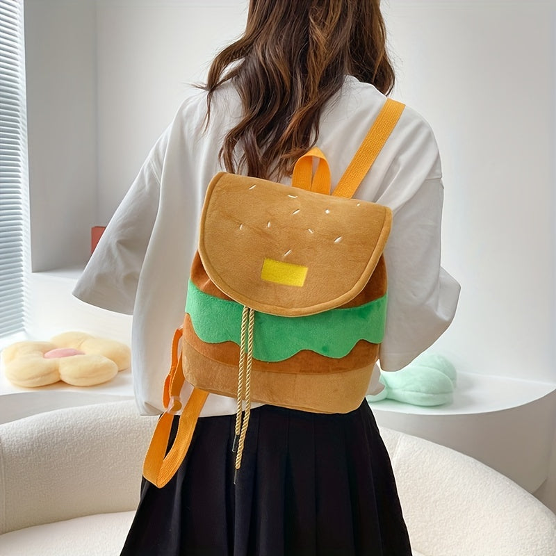 Kids Hamburger Bag Cartoon Backpack Large Capacity Backpack