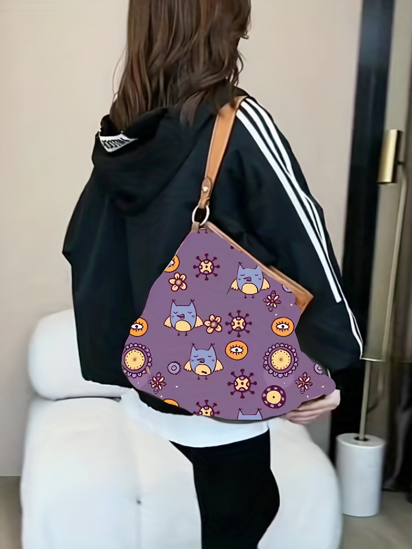 Striped Print Zip Up Jacket Casual Drawstring Hooded Jacket
