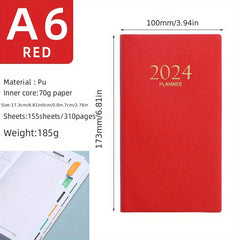 English Calendar Book Faux Leather Monthly Index Notebook Daily Plan