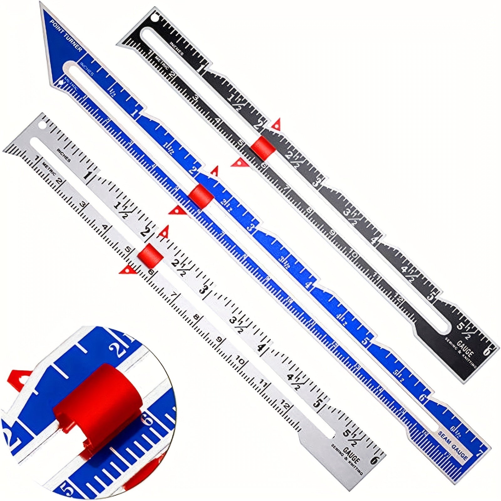 Metal Sliding Guage Sewing Measuring Tool For Quilting And Sewing
